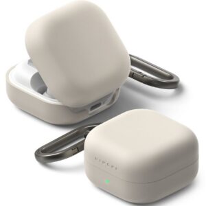 Dėklas Ringke Silicone Samsung Galaxy Buds 4 / Buds 4 Pro, smėlio spalvos