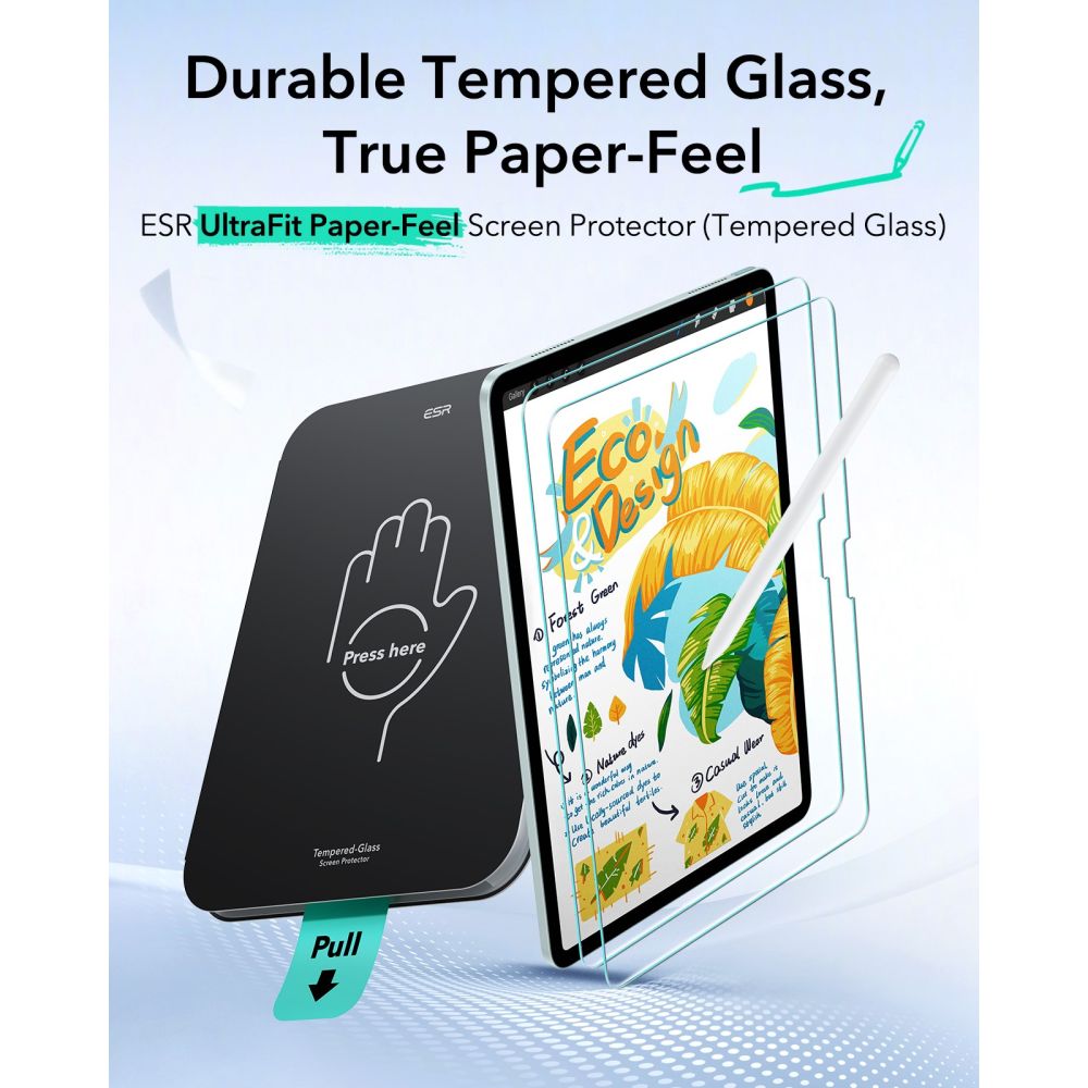 Apsauginis stiklas ESR Paper Feel iPad Air 13 1/2/3 (2024-2026), 2 vnt., skaidrus - Image 3