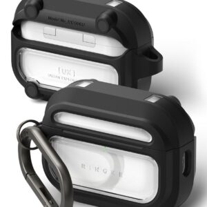 Dėklas Ringke UX Magnetic MagSafe Apple AirPods Pro 3, juodas/skaidrus