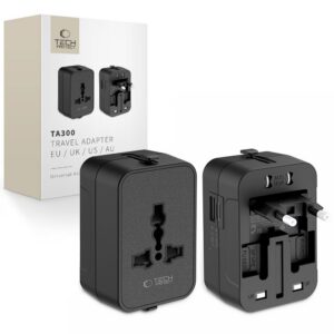 Kelioninis adapteris Tech-Protect TA300 EU / UK / US / AU, juodas