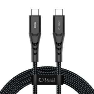 Kabelis Tech-Protect Ultraboost UB11T USB-C, PD 100W, 200 cm, juodas