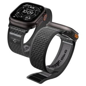 Dirželis Spigen Athlex Air 2 Apple Watch 8 / 9 / 10 / 11 / SE / Ultra (44 / 45 / 46 / 49 mm), juodai pilkas