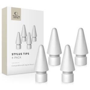 Jutiklinio rašiklio antgaliai Tech-Protect Stylus Tips Apple Pencil, 4 vnt., balti
