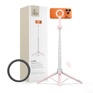 Selfie lazda Tech-Protect L10S MagSafe, rožinė-pilka