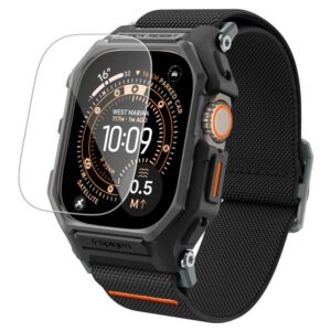 Dirželis su apsauginiu stiklu Spigen Lite Fit Pro, Apple Watch Ultra 1 / 2 / 3 (49 mm), matinis juodas