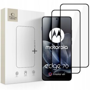 Apsauginis stiklas Tech-Protect Glass Fit+ Motorola Edge 70 5G, 2 vnt., juodas
