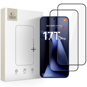Apsauginis stiklas Tech-Protect Glass Fit+ Xiaomi 17T Pro, 2 vnt., juodas