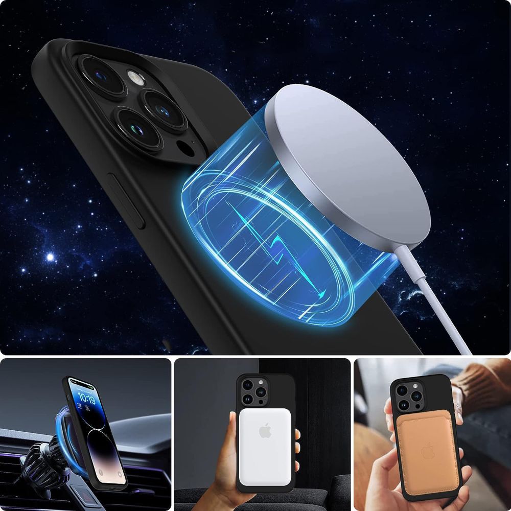 Dėklas Tech-Protect Silicone MagSafe iPhone 15, matinis juodas - Image 2