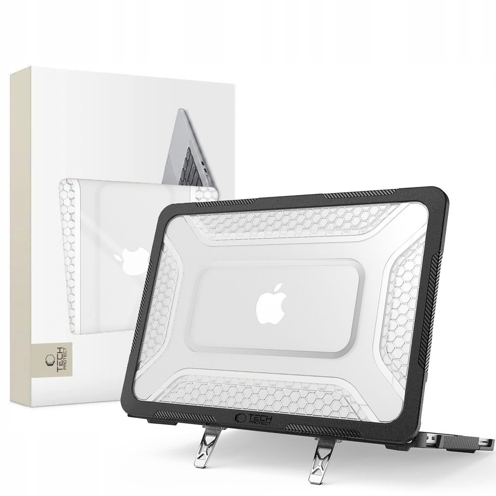 Dėklas Tech-Protect Kevlar Pro MacBook Neo 13 (2026), matinis juodas / skaidrus