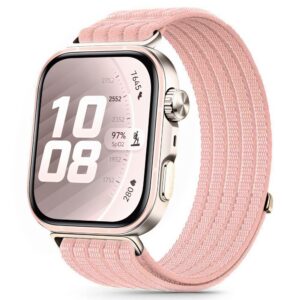 Dirželis Tech-Protect Nylon Sport Huawei Watch Fit 3 / 4 / 4 Pro / 5 / 5 Pro, šviesiai rožinis