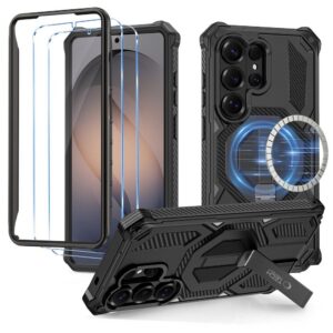 Dėklas Tech-Protect MagBlast MagSafe + apsauginis stiklas 2 vnt. Galaxy S26 Ultra, juodas