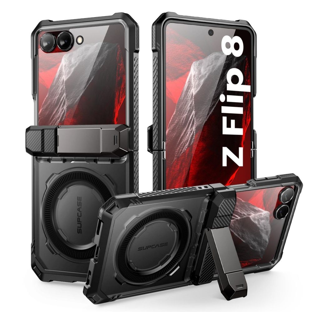 Dėklas Supcase UB Grip Mag Samsung Galaxy Z Flip 8, juodas