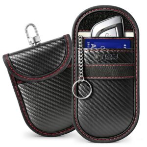Dėklas automobilio raktams Tech-Protect KLR100 RFID Blocker, karbono juodas/raudonas