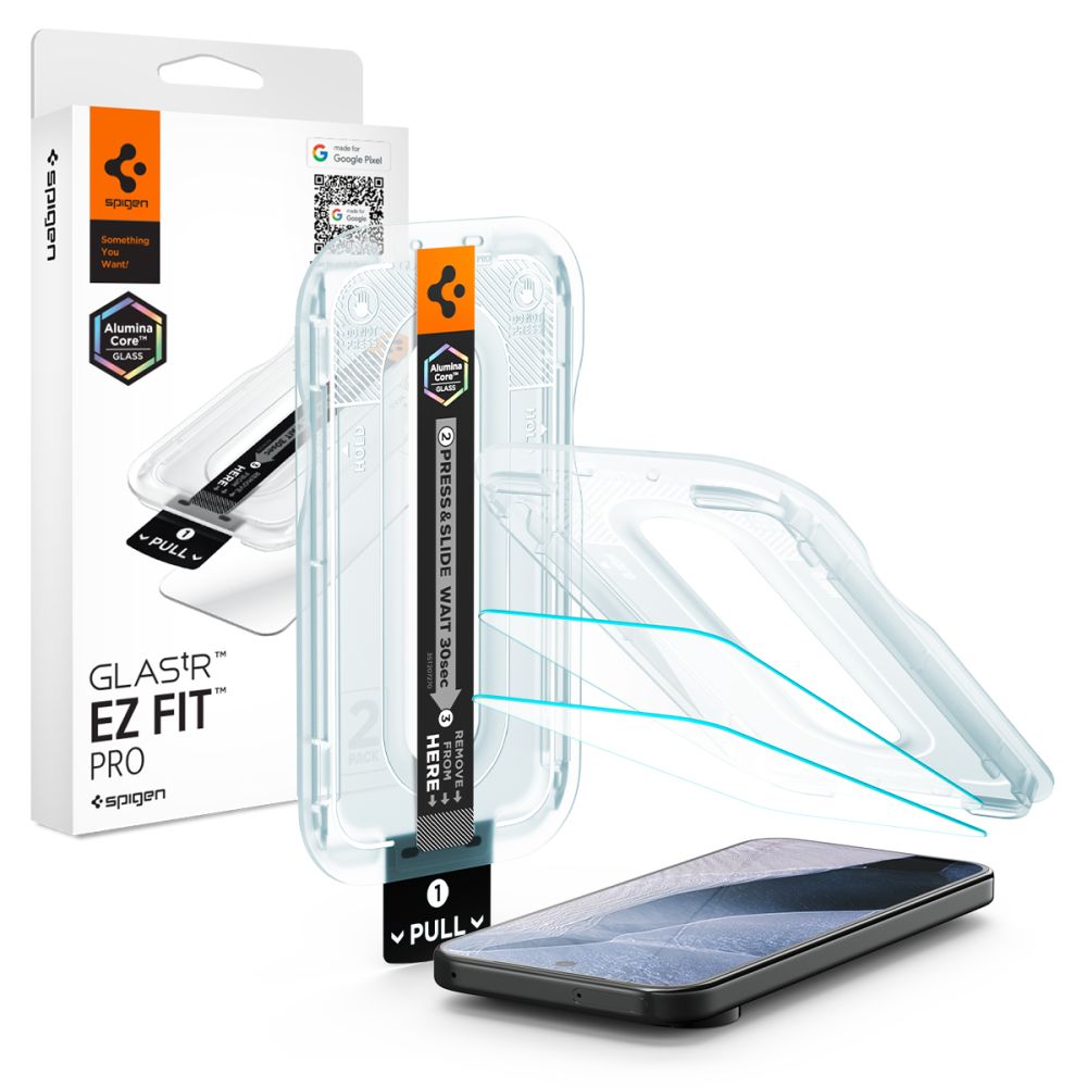 Apsauginis stiklas Spigen Glas.tR EZ Fit Pro Google Pixel 11 Pro XL, 2 vnt., skaidrus