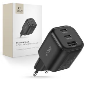 Įkroviklis Tech-Protect NCA100W-GaN, 100W, juodas