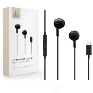 Ausinės Tech-Protect Ultraboost Core G4, USB-C, juodos