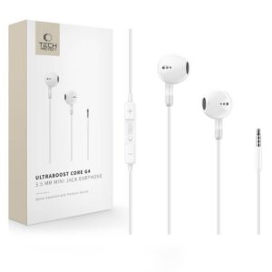 Ausinės Tech-Protect Ultraboost Core G4, mini jack, baltos