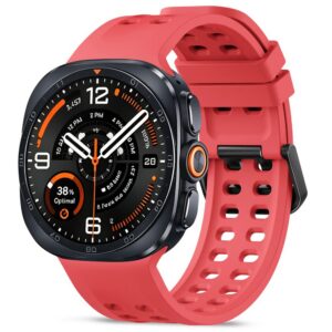 Dirželis Tech-Protect Silicone Air Samsung Galaxy Watch Ultra 1 / 2 2024-2026 (47 mm), karmazininis raudonas