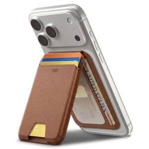 Piniginė ESR Classic RFID Magnetic Wallet Stand su MagSafe, ruda