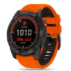 Dirželis Tech-Protect IconBand Pro Garmin Fenix 5X / 5X Plus / 6X / 6X Pro / 7X / 8 / 8 Pro (51 mm), oranžinis/juodas