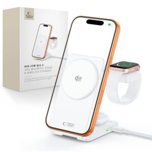 Kroviklis Tech-Protect A56 3in1 MagSafe Qi2.2 25W, baltas