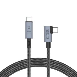 Kabelis Tech-Protect UltraBoost Max "L" USB 4.0 8K 40Gbps Type-C PD 240W 150cm, pilkas
