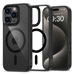 Dėklas Tech-Protect Magmat Magsafe iPhone 16 Pro Max, juodas/skaidrus