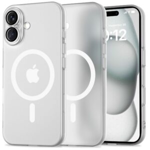 Dėklas Tech-Protect Magslim Magsafe iPhone 16, matinis baltas