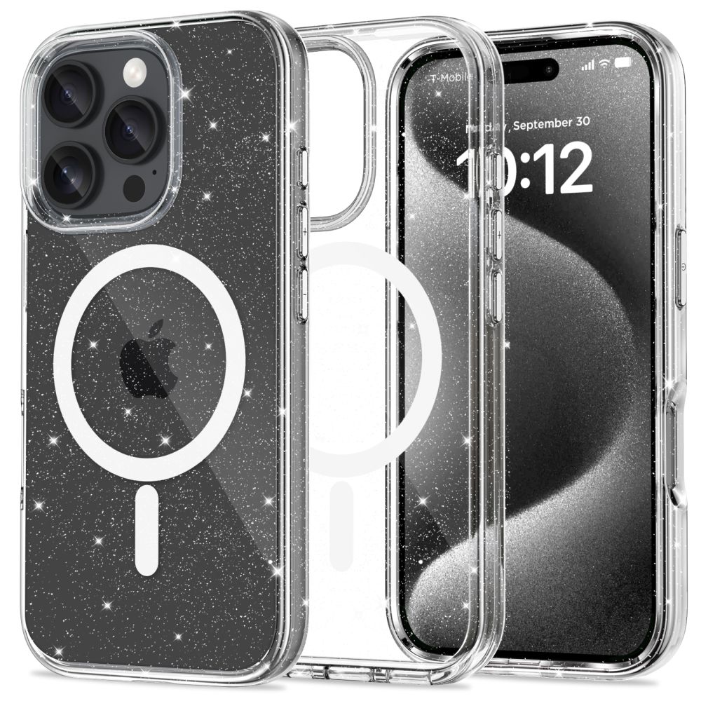 Dėklas Tech-Protect FlexAir Hybrid MagSafe iPhone 16 Pro, glitter