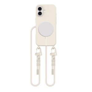 Dėklas Tech-Protect Magnecklace MagSafe iPhone 16, kreminis