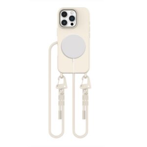 Dėklas Tech-Protect Magnecklace MagSafe iPhone 16 Pro Max, kreminis