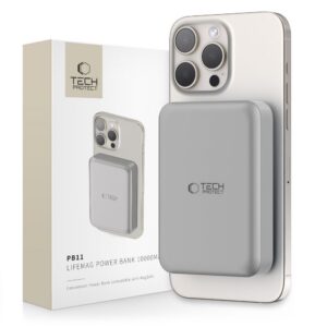 Išorinė baterija Tech-Protect LifeMag MagSafe 10000mAh, titano spalvos