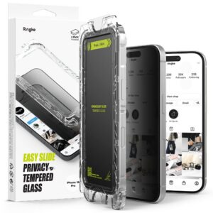 Apsauginis stiklas Ringke Easy Slide Privacy iPhone 16 Pro, 2 vnt.
