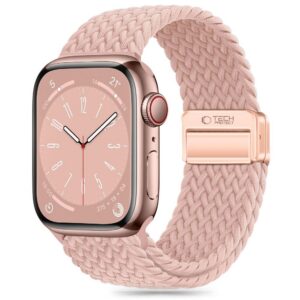 Dirželis Tech-Protect Nylonmag Apple Watch 8 / 9 / 10 / 11 / SE / Ultra (44 / 45 / 46 / 49 mm), blankiai rožinis