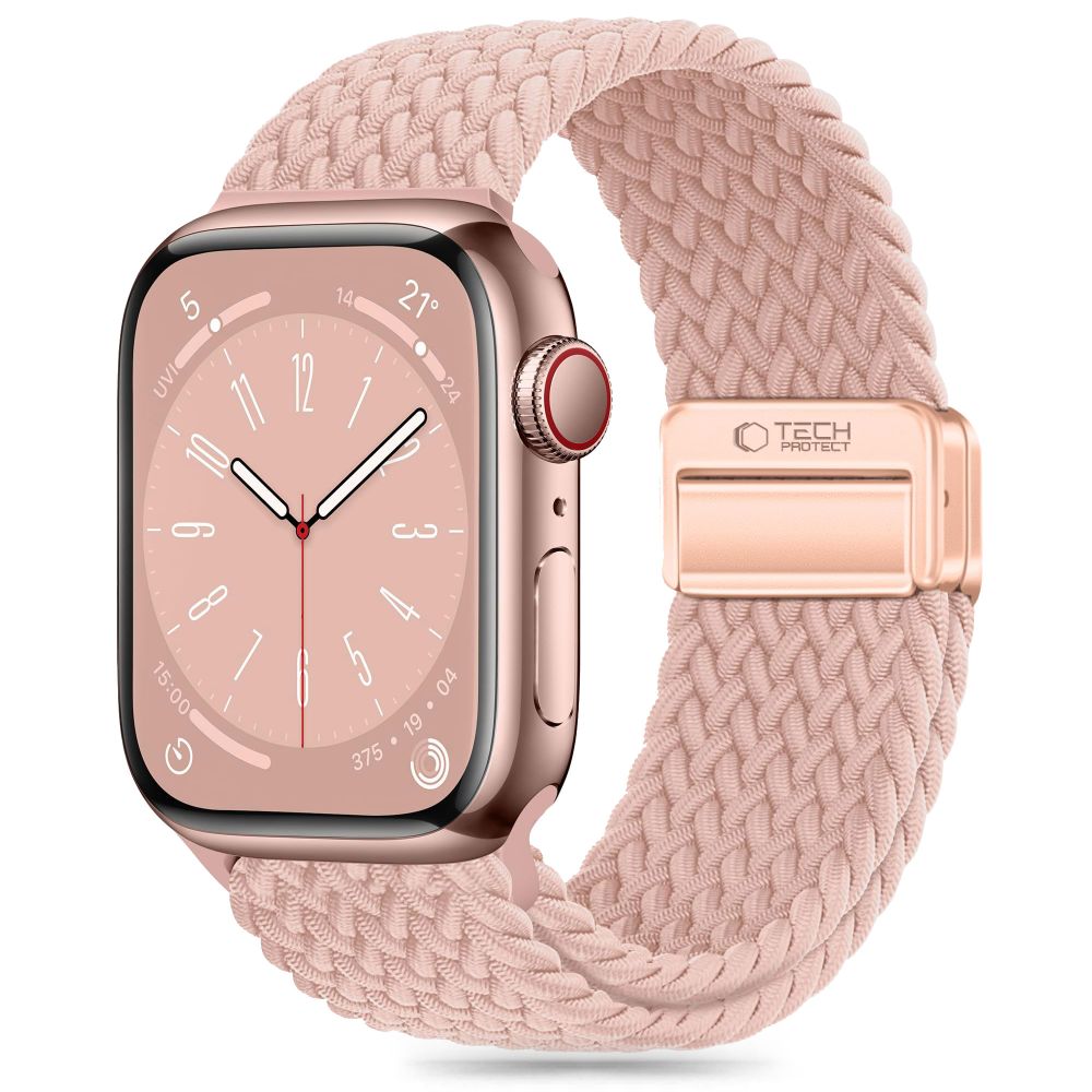 Dirželis Tech-Protect Nylonmag Apple Watch 8/9/10/11/SE (40/41/42 mm), pilkai rožinis