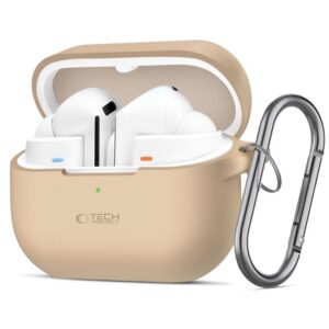 Dėklas Tech-Protect Silicone Hook Samsung Galaxy Buds 3 / 3 FE / 3 Pro, kavos latte spalvos