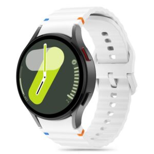 Dirželis Tech-Protect Silicone Sport Samsung Galaxy Watch 4 / 5 / 5 Pro / 6 / 7 / FE, baltas