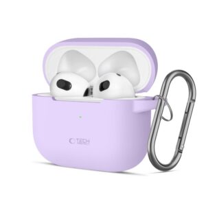 Dėklas Tech-Protect Silicone Hook AirPods 3, alyvinis