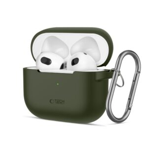 Dėklas Tech-Protect Silicone Hook Apple AirPods 3, alyvuogių žalias