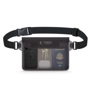 Maišelis Tech-Protect UWP10 Universal Waterproof Pouch, vandeniui atsparus, juodas/skaidrus