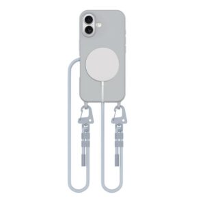 Dėklas Tech-Protect Magnecklace MagSafe iPhone 16, pilkas