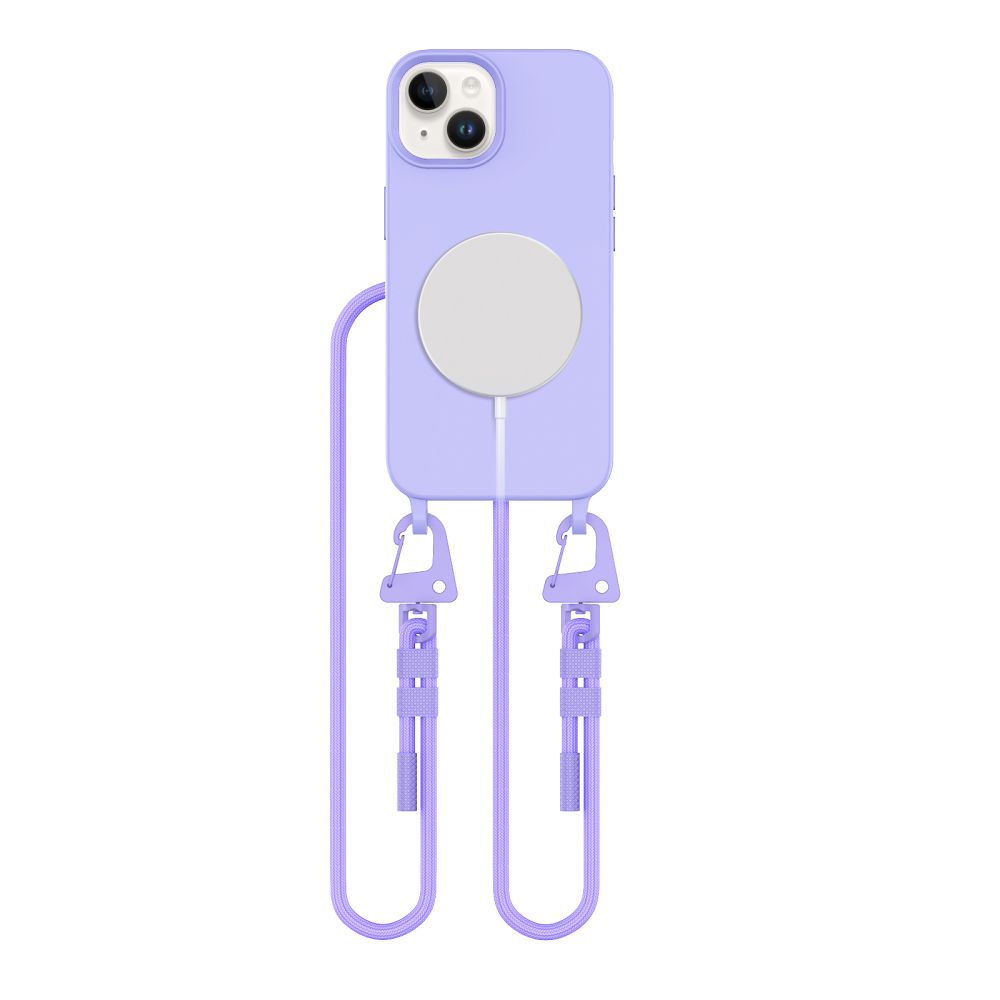 Dėklas Tech-Protect Magnecklace MagSafe iPhone 15, levandinis