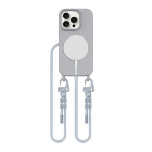 Dėklas Tech-Protect Magnecklace MagSafe iPhone 15 Pro, pilkas