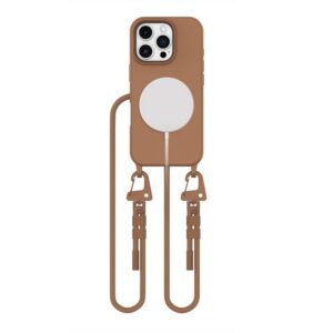 Dėklas Tech-Protect Magnecklace MagSafe iPhone 16 Pro, šokoladinis rudas