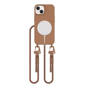 Dėklas Tech-Protect Magnecklace MagSafe iPhone 15, šokoladinė ruda