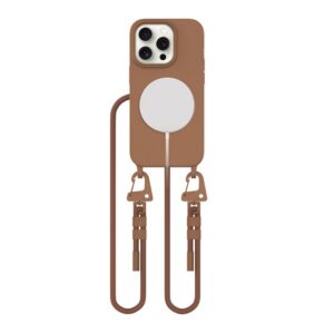 Dėklas Tech-Protect Magnecklace MagSafe iPhone 15 Pro, šokoladinės rudos spalvos