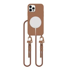Dėklas Tech-Protect Magnecklace MagSafe iPhone 12 / 12 Pro, šokoladinės rudos spalvos