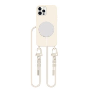 Dėklas Tech-Protect Magnecklace MagSafe iPhone 12 / 12 Pro, kreminis