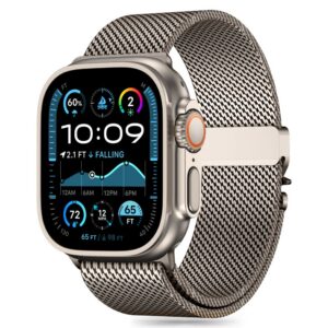 Dirželis Tech-Protect Milano Apple Watch 8 / 9 / 10 / 11 / SE / Ultra (44 / 45 / 46 / 49 mm), titano spalvos