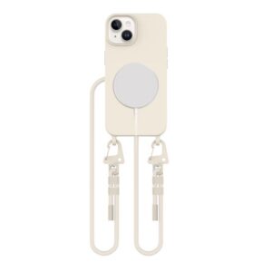 Dėklas Tech-Protect Magnecklace MagSafe iPhone 14, kreminis